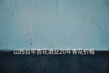 山西百年杏花酒業(yè)20年青花價格