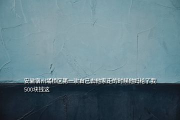 安徽宿州埇橋區(qū)第一次自己去他家走的時候他媽給了我500塊錢這