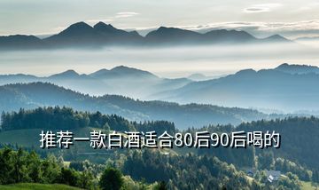 推薦一款白酒適合80后90后喝的