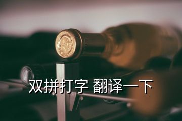 雙拼打字 翻譯一下