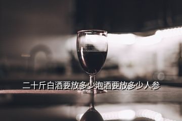 二十斤白酒要放多少泡酒要放多少人參