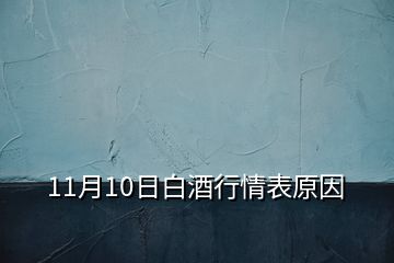 11月10日白酒行情表原因