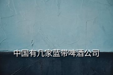 中國(guó)有幾家藍(lán)帶啤酒公司