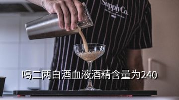 喝二兩白酒血液酒精含量為240