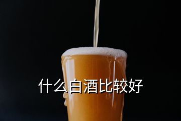 什么白酒比較好