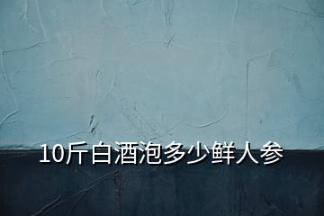 10斤白酒泡多少鮮人參