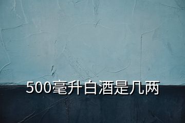 500毫升白酒是幾兩