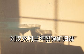 劉漢死刑蘭坪鉛鋅礦歸誰