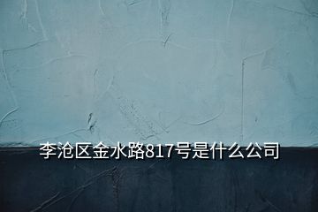 李滄區(qū)金水路817號是什么公司