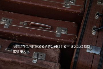 我想給在昆明代理某名酒的公司取個名字 該怎么取 幫幫忙哈 要大氣