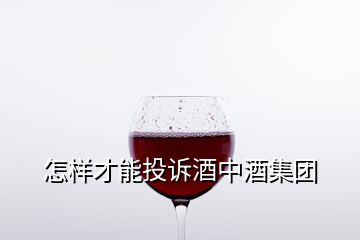 怎樣才能投訴酒中酒集團(tuán)