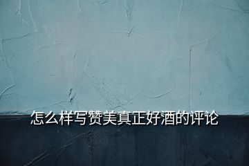 怎么樣寫贊美真正好酒的評(píng)論