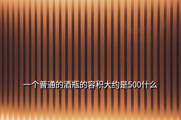 一個普通的酒瓶的容積大約是500什么