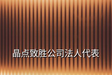 晶點致勝公司法人代表