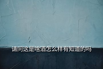 請(qǐng)問這是啥酒怎么樣有知道的嗎