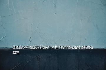 爸爸喜歡喝酒應該給他買什么牌子的白酒送給他酒精度在52左