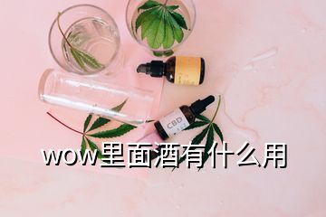 wow里面酒有什么用