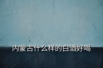 內(nèi)蒙古什么樣的白酒好喝