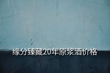 緣分臻藏20年原漿酒價格