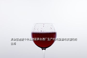 茅臺(tái)智酒是個(gè)什么酒是茅臺(tái)酒廠生產(chǎn)的嗎靠譜嗎求懂行的告知