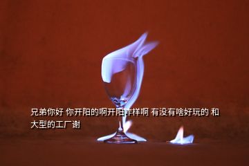 兄弟你好 你開陽的啊開陽咋樣啊 有沒有啥好玩的 和大型的工廠謝