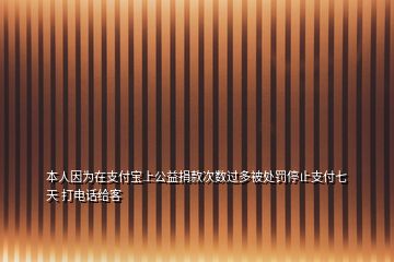 本人因?yàn)樵谥Ц秾毶瞎婢杩畲螖?shù)過(guò)多被處罰停止支付七天 打電話(huà)給客