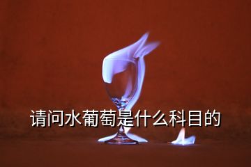 請(qǐng)問(wèn)水葡萄是什么科目的