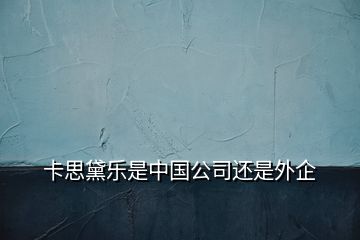 卡思黛樂是中國(guó)公司還是外企