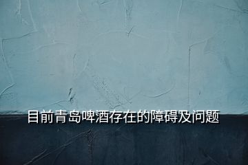 目前青島啤酒存在的障礙及問(wèn)題