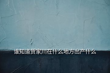 誰知道賀家川在什么地方出產(chǎn)什么