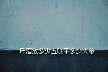 一斤酒放多少五味子多少人參