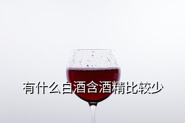 有什么白酒含酒精比較少