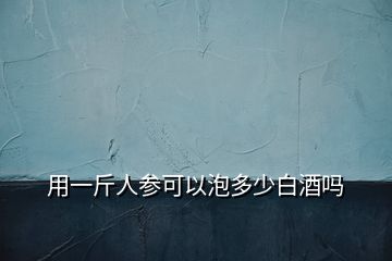 用一斤人參可以泡多少白酒嗎