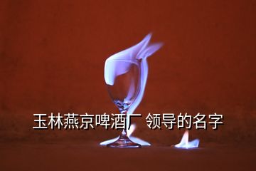 玉林燕京啤酒廠 領(lǐng)導(dǎo)的名字