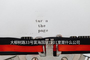 大柳樹路33號富海國際1201室是什么公司