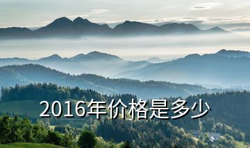 2016年價(jià)格是多少