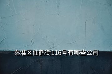 秦淮區(qū)仙鶴街116號(hào)有哪些公司