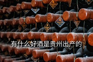 有什么好酒是貴州出產(chǎn)的