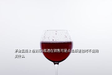 茅臺(tái)云商上看到有6瓶酒在銷售可是點(diǎn)擊卻是暫時(shí)不能購買什么