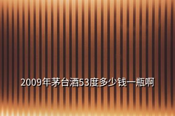 2009年茅臺酒53度多少錢一瓶啊