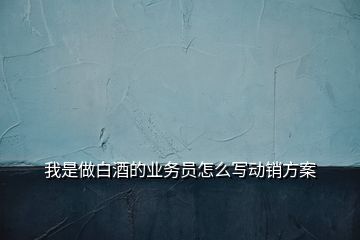 我是做白酒的業(yè)務員怎么寫動銷方案