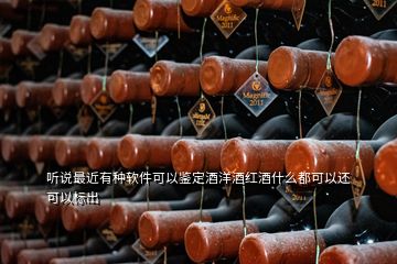 聽說最近有種軟件可以鑒定酒洋酒紅酒什么都可以還可以標(biāo)出