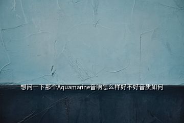 想問一下那個(gè)Aquamarine音響怎么樣好不好音質(zhì)如何