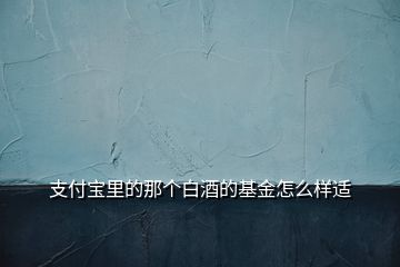 支付寶里的那個(gè)白酒的基金怎么樣適