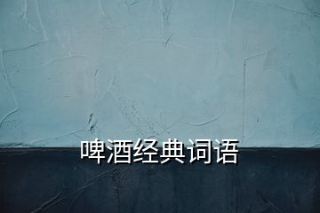 啤酒經(jīng)典詞語(yǔ)