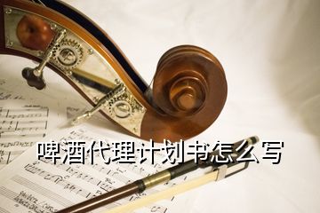 啤酒代理計(jì)劃書怎么寫