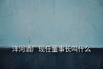 洋河酒廠現(xiàn)任董事長(zhǎng)叫什么