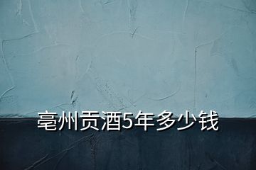 亳州貢酒5年多少錢