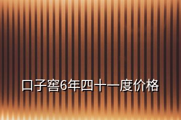 口子窖6年四十一度價格