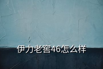 伊力老窖46怎么樣